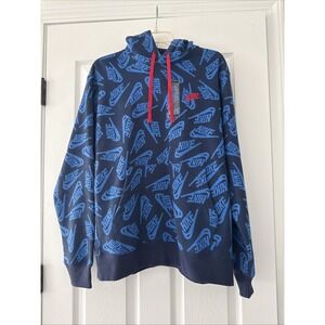 Nike Pullover‎ Hoodie AOP All Over Print Mens Size M NWOT Blue DD4847-410